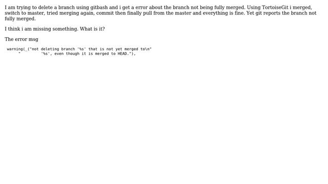 git: branch not fully merged? смотреть онлайн