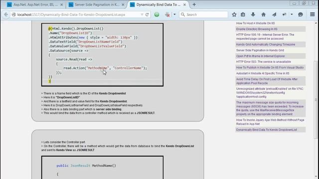 Dynamically Bind Data To Asp.Net Kendo UI MVC DropDownList смотреть онлайн