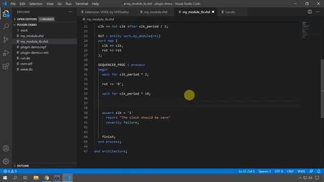 VHDL by VHDLwhiz VSCode plugin смотреть онлайн