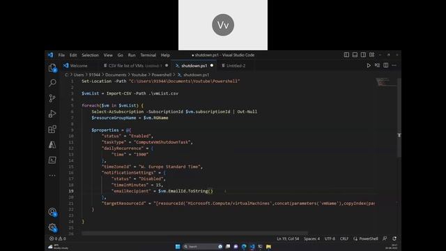 Using Powershell How to enable Auto Shutdown for Virtual Machine смотреть онлайн