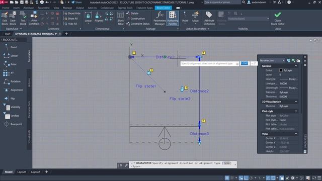 AutoCAD Dynamic Staircase Tutorial 1 смотреть онлайн