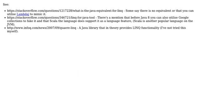 Software Engineering: What's the best Java equivalent to Linq? (7 Solutions!!) смотреть онлайн
