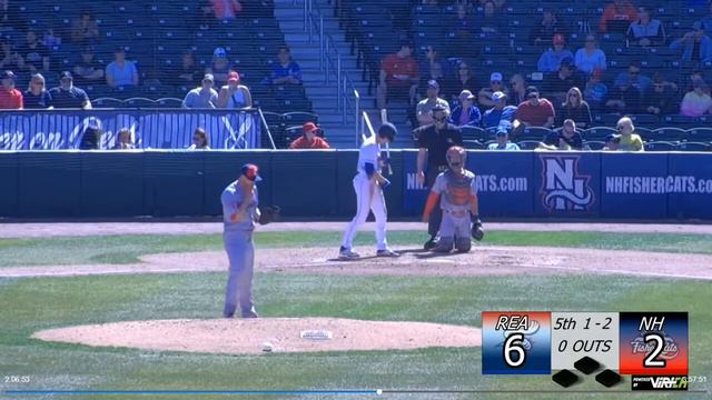 Tanner Morris 3-4, HR and Triple vs. Reading 5/1/22 | New Hampshire Fisher Cats Baseball смотреть онлайн