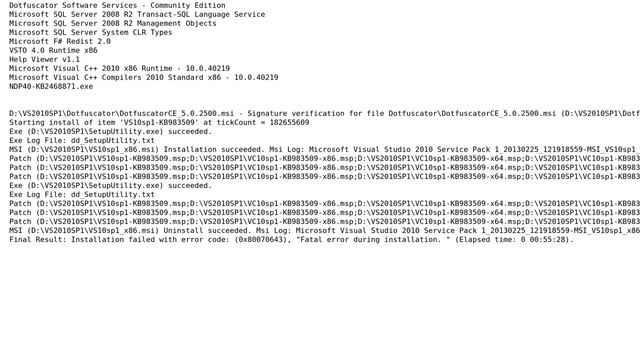 VS 2010 SP1 installation failed for VS 2010 Ultimate trial смотреть онлайн
