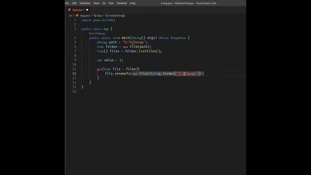 Changing the name of multiple files in the same folder using Java and VS Code. смотреть онлайн