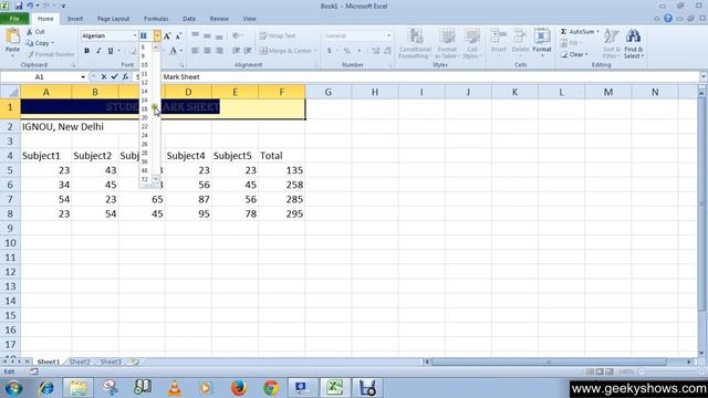 Microsoft Office Excel 2010 Change Font Style, Size, Color and Add border, Fill Color смотреть онлайн