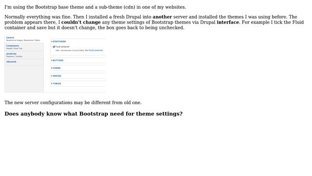 Drupal: How to solve Bootstrap Theme settings override problem? смотреть онлайн