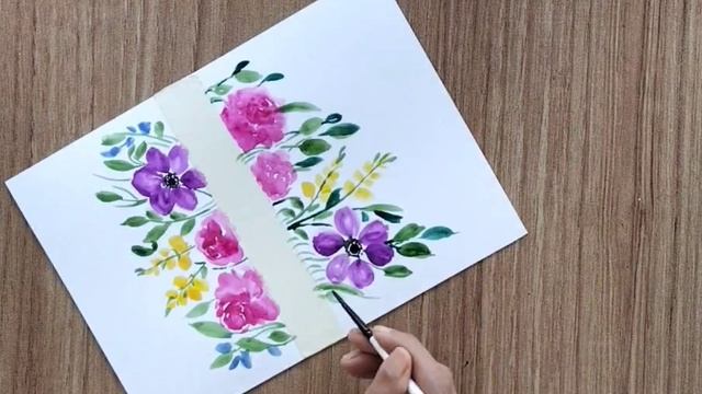 DIY greeting cards for any occasion. Easy Watercolor painting. Last minute handmade greeting cards. смотреть онлайн