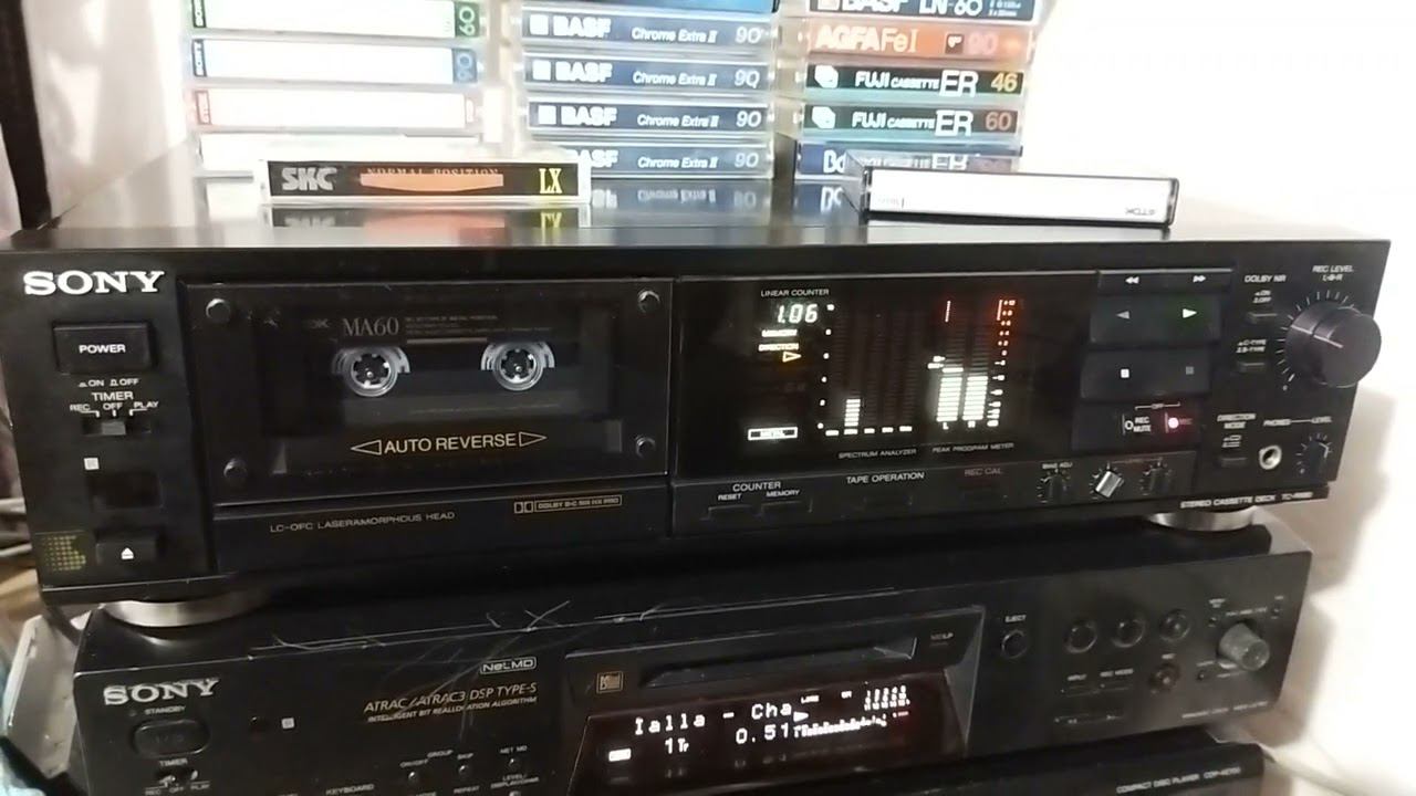 Кассетная дека Sony TC-RX80. Демонстрация воспроизведения и записи. смотреть онлайн
