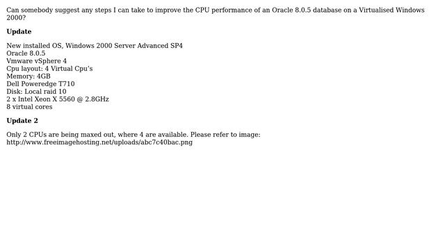 DevOps & SysAdmins: CPU Performance on Virtualised Windows 2000 for Oracle 8.0.5 смотреть онлайн