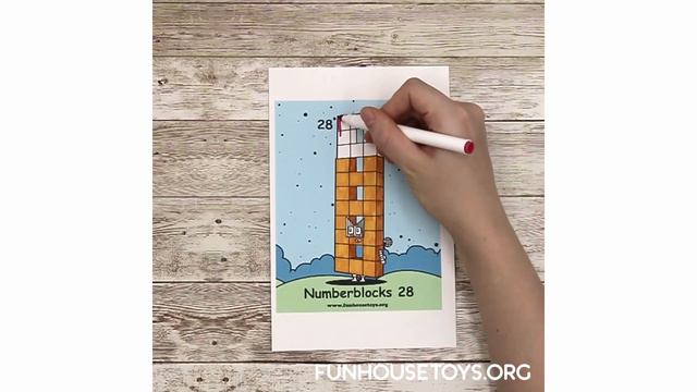 New Numberblocks 28 coloring for kids | Coloring NumberBlocks Twenty Eight fun house toys studio смотреть онлайн