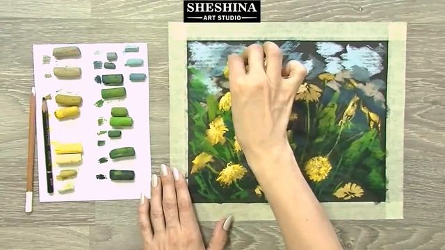 How to draw dandelions with soft pastels ? Flowers смотреть онлайн