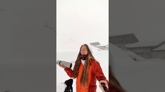 Сильный снегопад в Гудаури. Snowfall In Georgia Gudauri