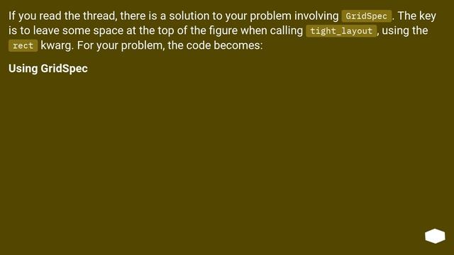 tight_layout() doesn't take into account figure suptitle смотреть онлайн