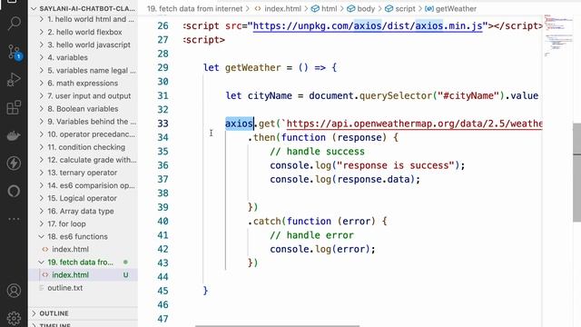 20. es6 Objects - How Internet communication works - making weather app with Axios & OpenWeatherMap смотреть онлайн