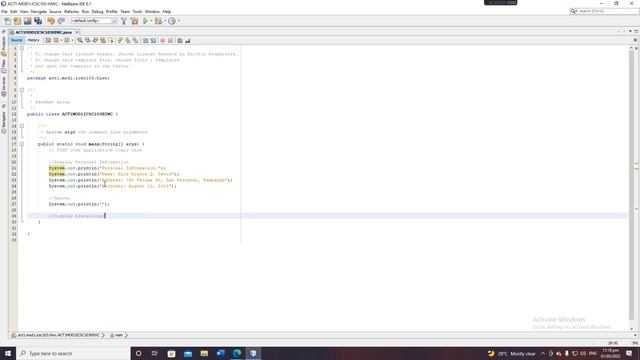 1st Java Program - Personal Information смотреть онлайн