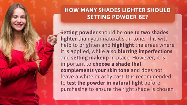 How many shades lighter should setting powder be? смотреть онлайн