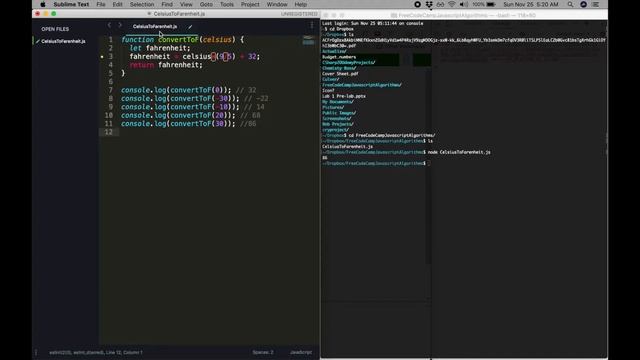 Free Code Camp Basic JavaScript Algorithms - Convert Celsius to Fahrenheit смотреть онлайн