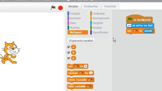 Scratch Dasturida Chiziqli Dasturlar Tuzish