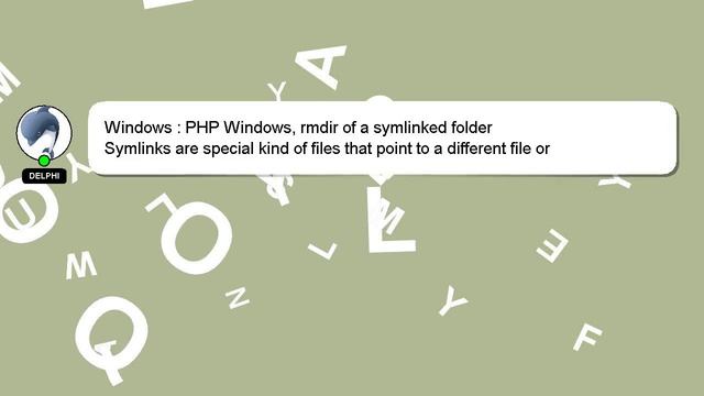 Windows : PHP Windows, rmdir of a symlinked folder смотреть онлайн