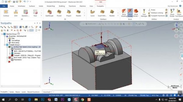 Mastercam 2021/2022 tutorials| how to create Area Roughing Tool path mastercam cnc/vmc programming