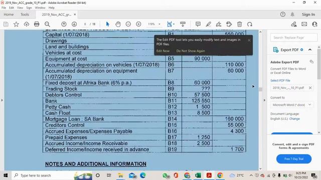 Grade 10 Accounting Balance Sheet... Past Paper. смотреть онлайн