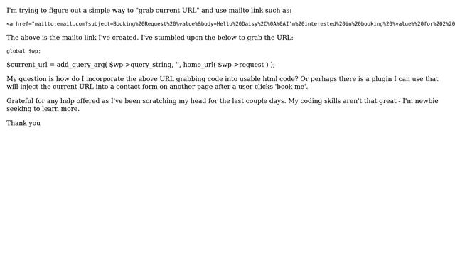 Wordpress: Insert Current URL into MailTo link in wordpress смотреть онлайн