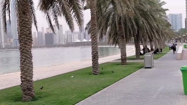 Beautiful Al Khan Beach | Al Khan Cornish Sharjah UAE Urdu in dusty weather смотреть онлайн