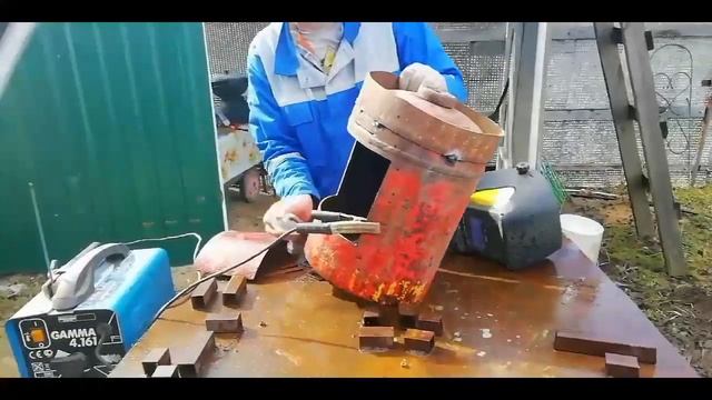 Как сделать печку для казана Из газового баллона две печки Печь своими руками смотреть онлайн