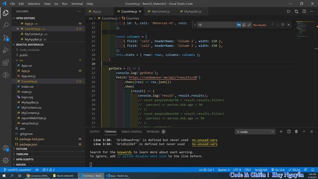 1027 - React JS - Material UI - Data Grid - Lấy dữ liệu Covid19 và hiển thị Countries смотреть онлайн