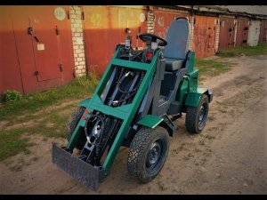 Самодельный мини погрузчик. Первый выезд!