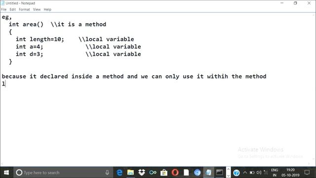 Type of variable | local variable | JAVA PROGRAMMING смотреть онлайн