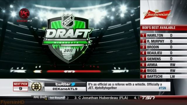 The Philadelphia Flyers Select Sean Couturier in the 2011 NHL Draft - [HD] смотреть онлайн