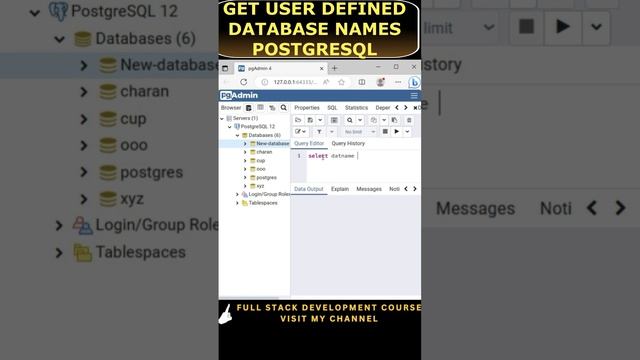 Write Query Get All User Created Database Names In PostgreSQL pgAdmin смотреть онлайн