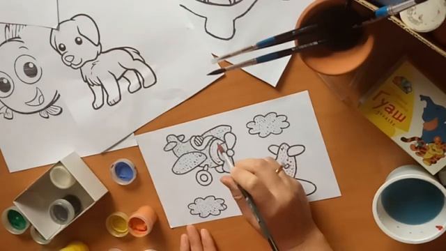 Водная раскраска своими руками. Water coloring for kids. Water paint смотреть онлайн