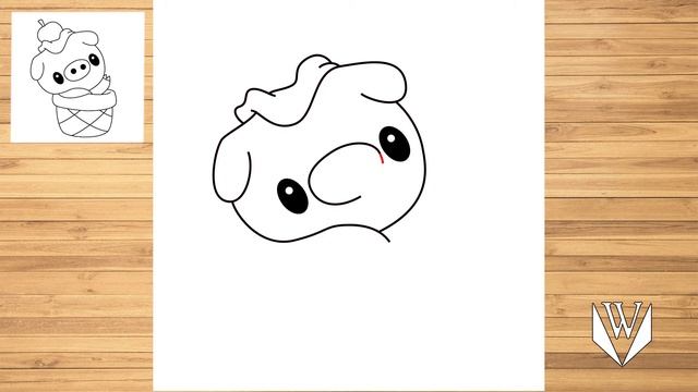 Как нарисовать милый поросенок шаг за шагом, Easy Draw | Скачать бесплатно раскраски смотреть онлайн