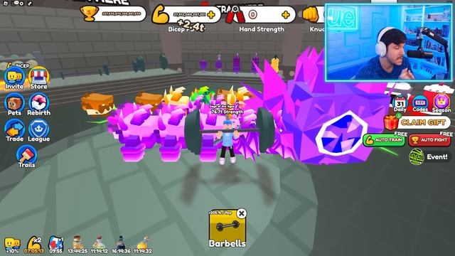 I Got INSANE PET ENCHANTS And MAX REBIRTHS In Arm Wrestle Simulator UPDATE! смотреть онлайн