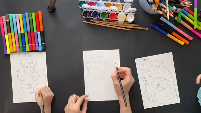 Как рисовать быка. Пошаговый урок по рисованию для детей. смотреть онлайн