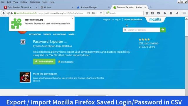 Export Import Mozilla Firefox Saved Login Password in CSV or XML Format смотреть онлайн