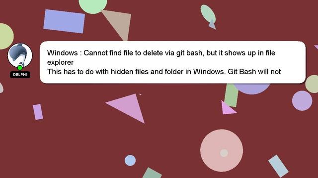 Windows : Cannot find file to delete via git bash, but it shows up in file explorer смотреть онлайн