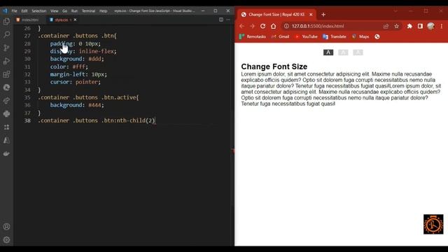 Click Button to Change Font-size using Javascript смотреть онлайн