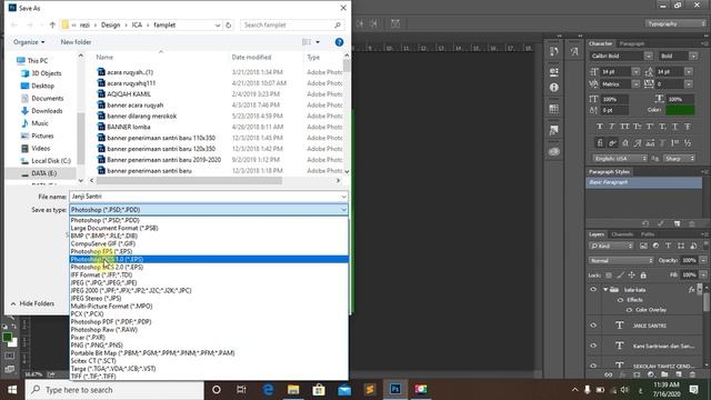 Tutorial cara export hasil design ke format PNG dan JPEG di Adobe Photoshop смотреть онлайн