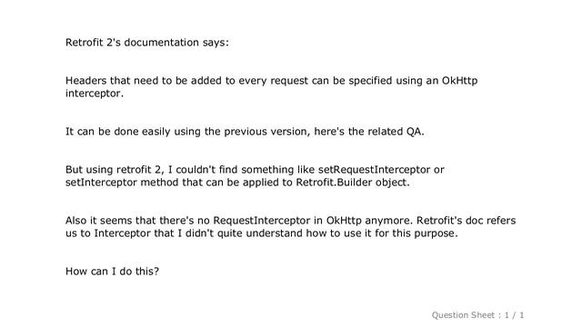 Android : Adding header to all request with Retrofit 2 смотреть онлайн