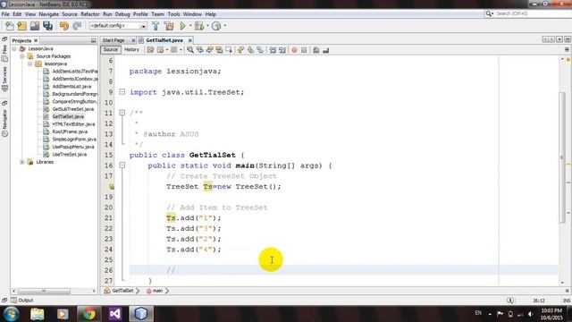 Get TailSet from TreeSet in Java Netbeans смотреть онлайн
