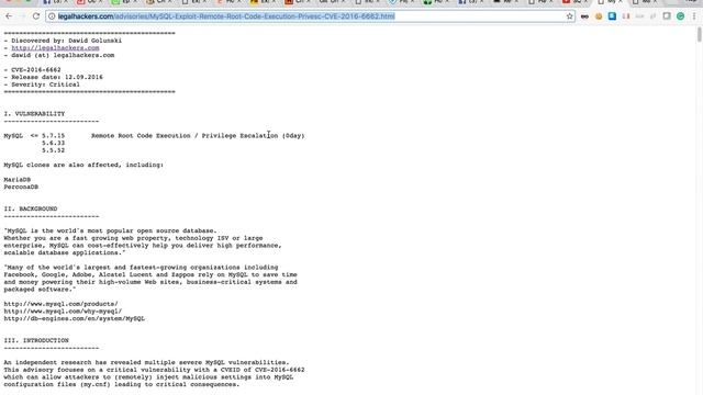 From SQL injection to root shell with CVE-2016-6662 смотреть онлайн