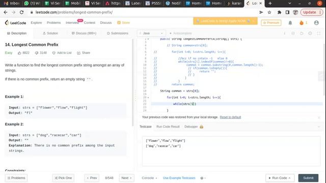 Leetcode | Longest Common Prefix in Java | Longest Common Prefix in Hindi | Longest Common Prefix смотреть онлайн