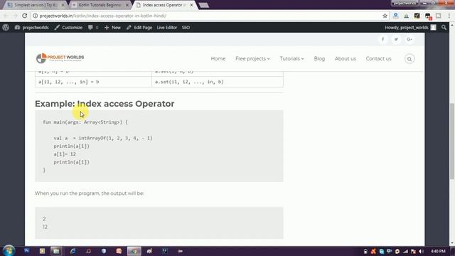 Kotlin Tutorial in Hindi | Index access operators смотреть онлайн