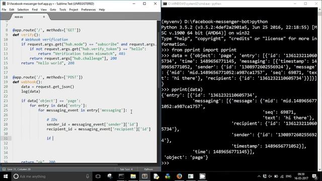 Facebook Messenger Bot Tutorial (using Python) | A basic echo bot смотреть онлайн