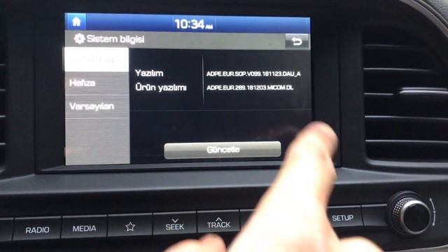 Hyundai Elantra 2019-2020 Eğlence Ekranı Gizli özellik Girme