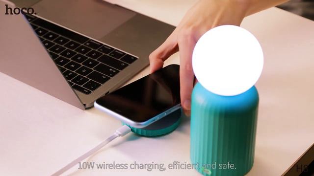 HOCO H8 ไฟตั้งโต๊ะ ปรับได้ 7สี พร้อมแท่นชาร์จไร้สาย 2-IN-1 Wireless Charging Colorful Night Light смотреть онлайн